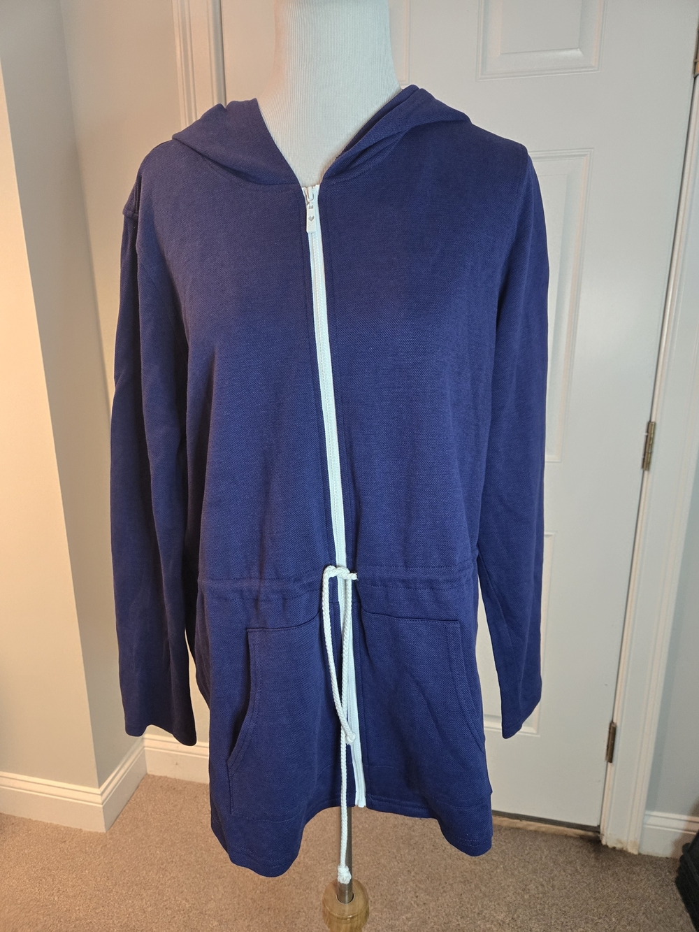 Belle By Kim Gravel Perfect Pique White Zip Anorak